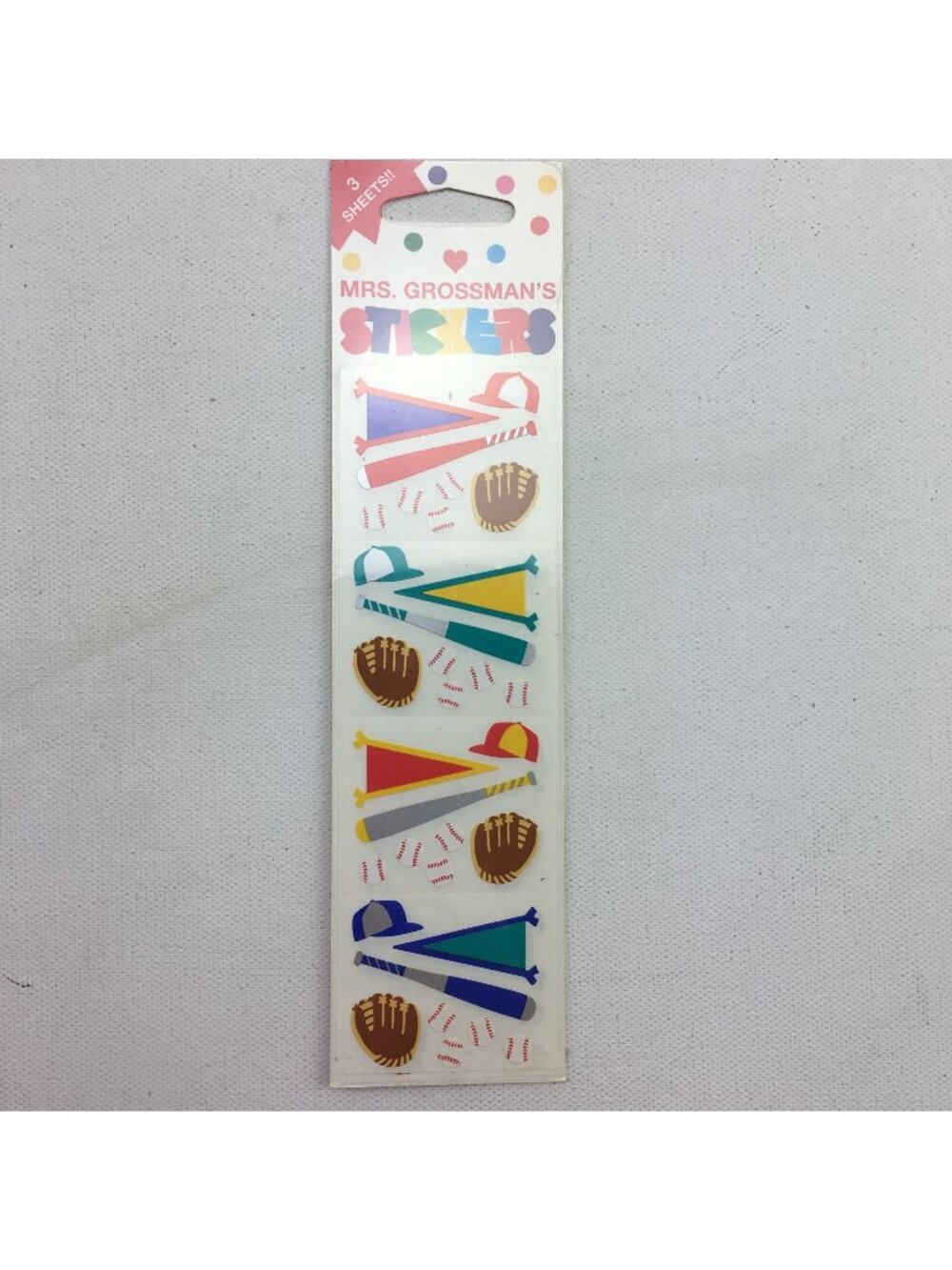 Mrs. Grossmans Stickers Sports Baseball Team Colors Bat Hat Ball Pendant Glove